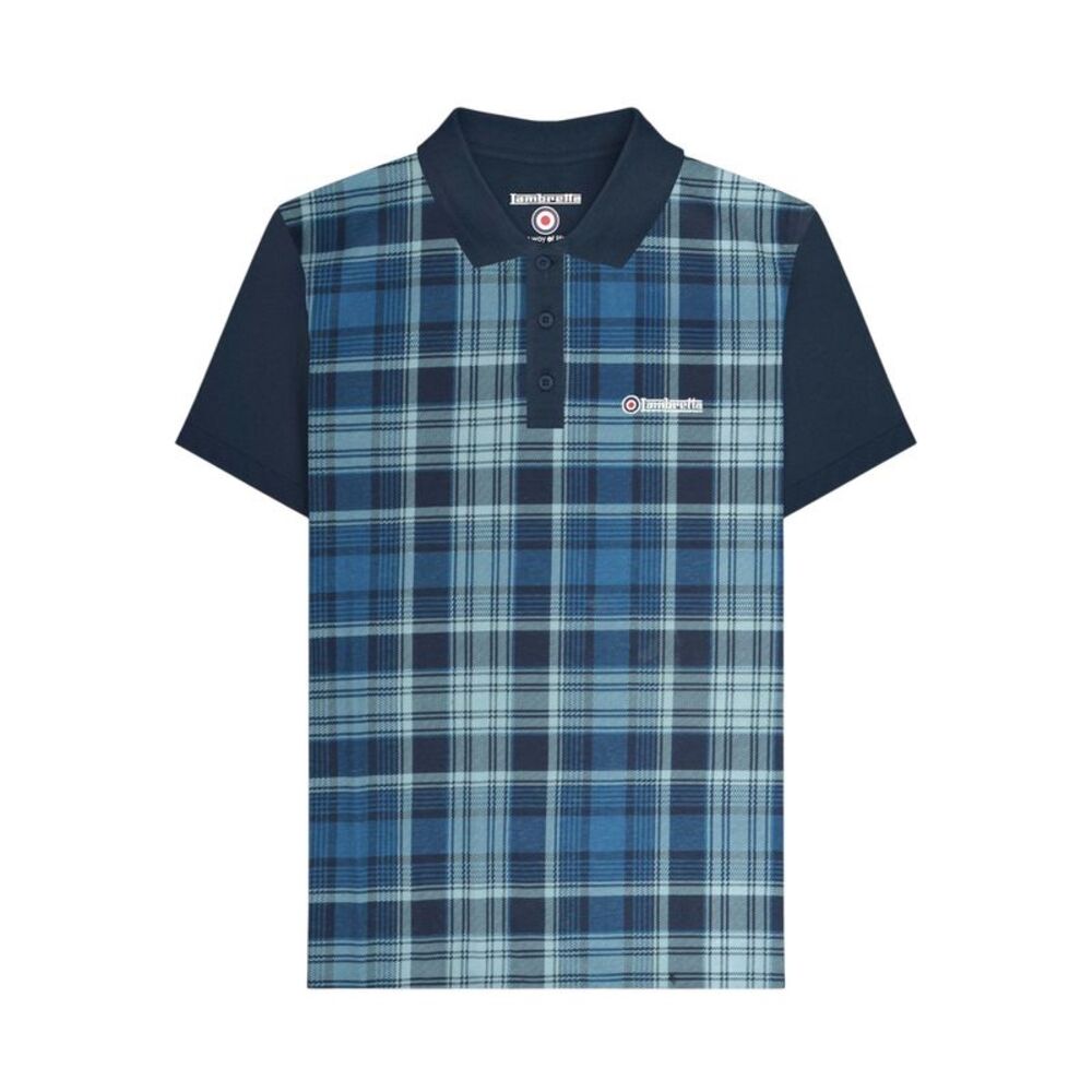 Lambretta Mens Classic Checked Polo Shirt / Navy